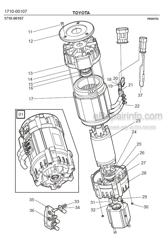 Photo 1 - Toyota 7FBRE20CC-1 7FBRE20CC-2 Spare Parts Catalogue Reach Truck 237864 SN944801-
