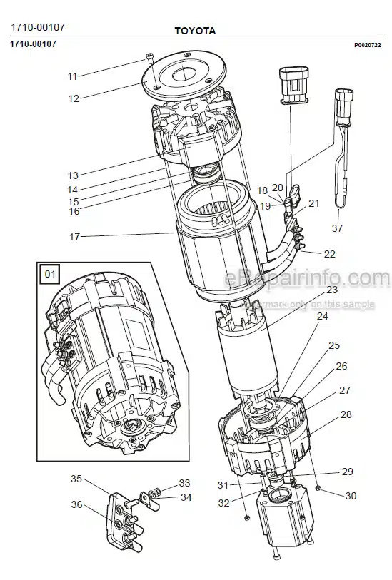 Photo 1 - Toyota 7FBRE20CC-1 7FBRE20CC-2 Spare Parts Catalogue Reach Truck 237864 SN944801-