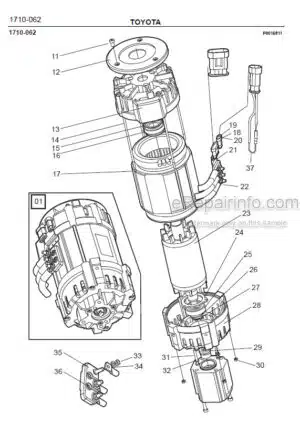 Photo 6 - Toyota 7FBRE25-1C 7FBRE25-2C Spare Parts Catalogue Reach Truck 200996 SN435653-