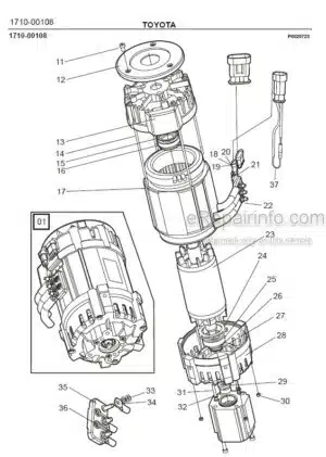 Photo 6 - Toyota 7FBRE25-1C 7FBRE25-2C Spare Parts Catalogue Reach Truck 220359 SN725406-