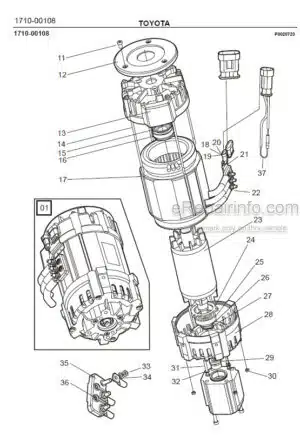 Photo 12 - Toyota 7FBRE25-1C 7FBRE25-2C Spare Parts Catalogue Reach Truck 221154 SN743654-