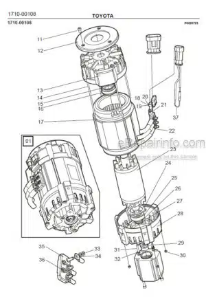 Photo 5 - Toyota 7FBRE25CC-1 7FBRE25CC-2 Spare Parts Catalogue Reach Truck 211656 SN577200-