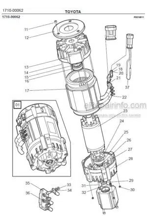 Photo 5 - Toyota 7FBRE25-1C 7FBRE25-2C Spare Parts Catalogue Reach Truck 211655 SN577200-