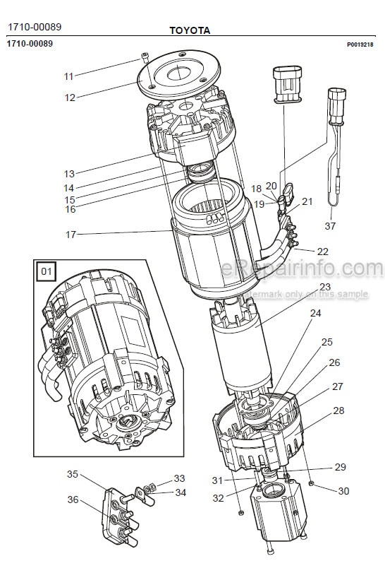 Photo 1 - Toyota 7FBRE25-1C 7FBRE25-2C Spare Parts Catalogue Reach Truck 214781 SN598439-