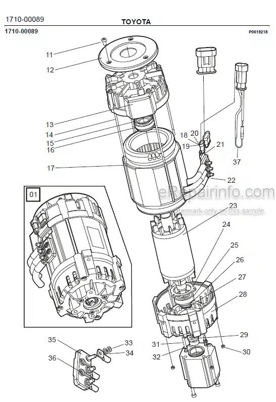 Photo 1 - Toyota 7FBRE25-1C 7FBRE25-2C Spare Parts Catalogue Reach Truck 214781 SN598439-