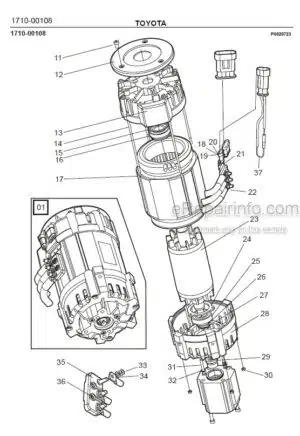 Photo 10 - Toyota 7FBRE25-1C 7FBRE25-2C Spare Parts Catalogue Reach Truck 228623 SN930971-