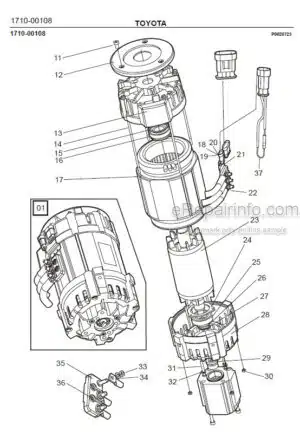 Photo 9 - Toyota 7FBRE25-1C 7FBRE25-2C Spare Parts Catalogue Reach Truck 237862 SN944801-