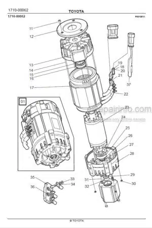 Photo 6 - Toyota 7FBRE25-1C 7FBRE25-2C Spare Parts Catalogue Reach Truck 243333 SN964843-