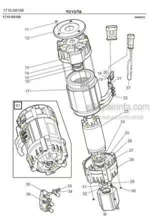 Photo 5 - Toyota 7FBRE25CC-1 7FBRE25CC-2 Spare Parts Catalogue Reach Truck 226549 SN911801-