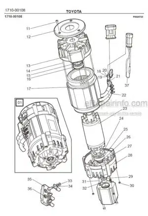 Photo 3 - Toyota 7FBRE25CC-1 7FBRE25CC-2 Spare Parts Catalogue Reach Truck 228624 SN930971-