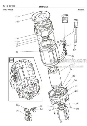 Photo 10 - Toyota 7FBRE25CC-1 7FBRE25CC-2 Spare Parts Catalogue Reach Truck 243336 SN964843-