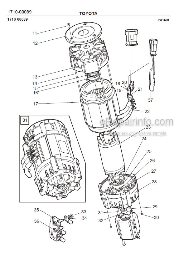 Photo 1 - Toyota 7FBRE25CC-1 7FBRE25CC-2 Spare Parts Catalogue Reach Truck 214918 SN598439-