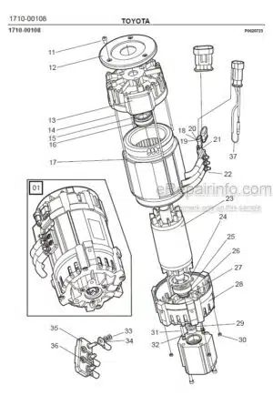 Photo 4 - Toyota 7FBRE25CC-1 7FBRE25CC-2 Spare Parts Catalogue Reach Truck 220082 SN723011-