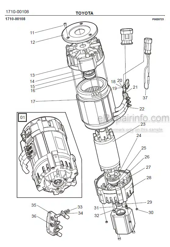 Photo 1 - Toyota 7FBRE25CC-1 7FBRE25CC-2 Spare Parts Catalogue Reach Truck 220082 SN723011-