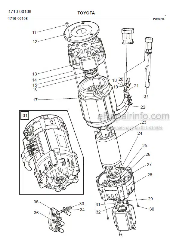Photo 1 - Toyota 7FBRE25CC-1 7FBRE25CC-2 Spare Parts Catalogue Reach Truck 226549 SN911801-