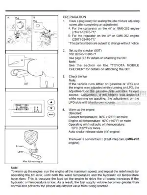 Photo 3 - Toyota 7FGCU18 To 7FGCU35-70 Repair Manual Forklift