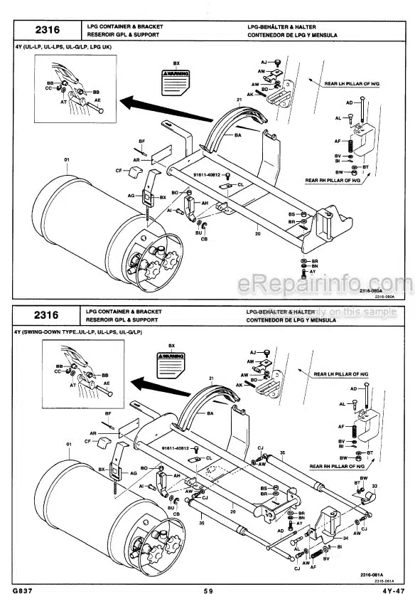 Photo 1 - Toyota 7FGU15 To 7FGC32 Parts Catalog Forklift G837-1