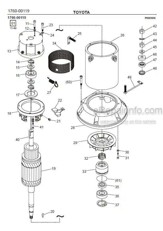 Photo 1 - Toyota 7LOP10CF Spare Parts Catalogue Order Picking Truck 231978 SN940212-