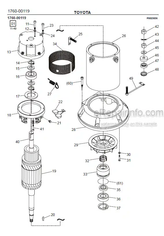 Photo 1 - Toyota 7LOP10CF Spare Parts Catalogue Order Picking Truck 243032 SN959169-