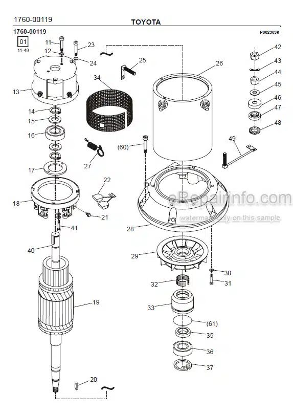 Photo 1 - Toyota 7LOP10CW Spare Parts Catalogue Order Picking Truck 247409 SN980795-