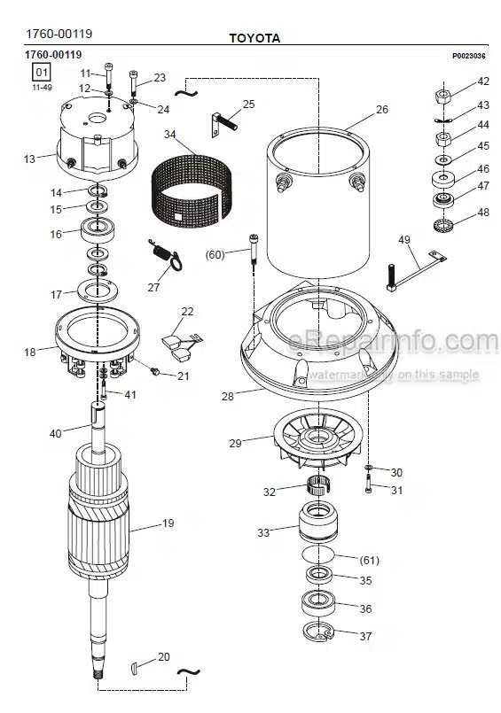 Photo 1 - Toyota 7LOP12 7LOP12P Spare Parts Catalogue Order Picking Truck 244869 SN969874-