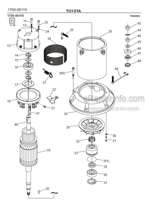 Photo 1 - Toyota 7LOP25 7LOP25P Spare Parts Catalogue Order Picking Truck 238212 SN959169-