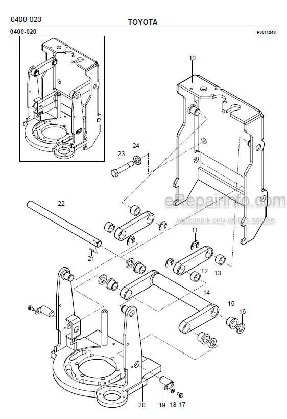 Photo 1 - Toyota 7PLL24 Spare Parts Catalogue Powered Pallet Truck 181268 SN410997-