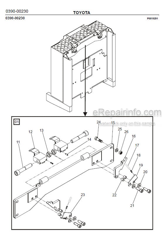 Photo 1 - Toyota 7PLL24 Spare Parts Catalogue Powered Pallet Truck 248078 SN980702-