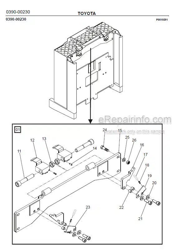 Photo 1 - Toyota 7PLL24 Spare Parts Catalogue Powered Pallet Truck 248078 SN980702-