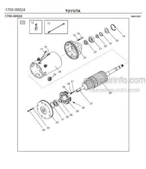 Photo 1 - Toyota 7PM18 7PM20 7PM20N Spare Parts Catalogue Powered Pallet Truck 213282 SN580443-