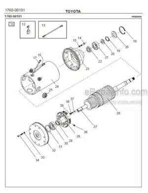Photo 8 - Toyota 7PM18 7PM20 7PM20N Spare Parts Catalogue Powered Pallet Truck 219220 SN723981-