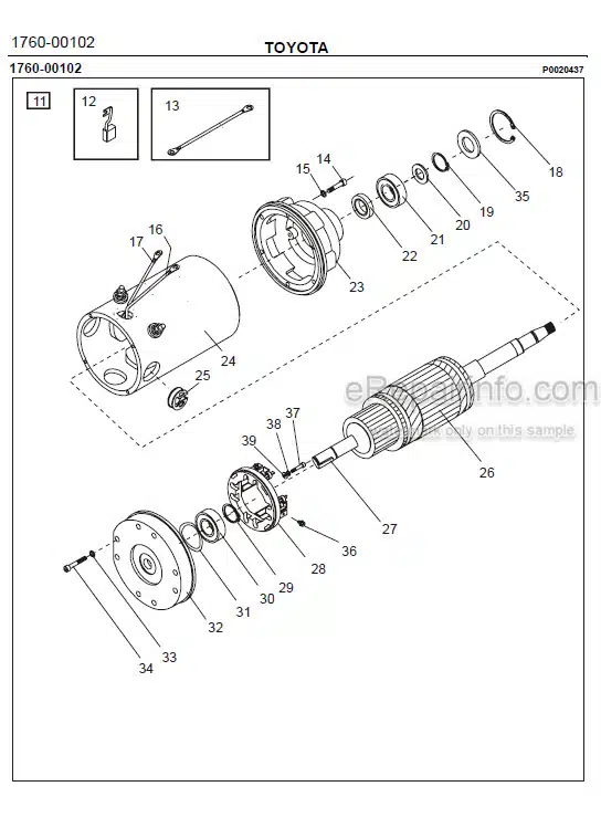 Photo 1 - Toyota 7PM18 7PM20 7PM20N Spare Parts Catalogue Powered Pallet Truck 224749 SN910327-