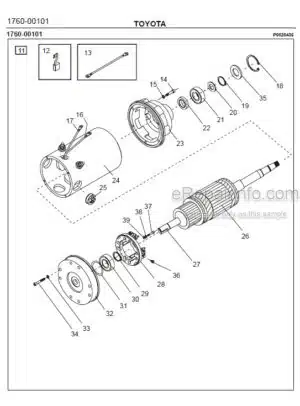 Photo 5 - Toyota 7PM18 7PM20 7PM20N Spare Parts Catalogue Powered Pallet Truck 236420 SN945168-