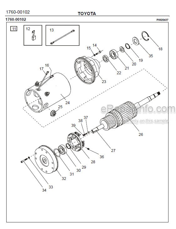 Photo 1 - Toyota 7PM18 7PM20 7PM20N Spare Parts Catalogue Powered Pallet Truck 239389 SN955773-