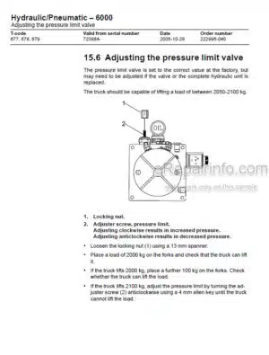 Photo 6 - Toyota 7SLL12.5 To 7SLL16F Service Manual Powered Pallet Stacker 222641-040 SN711956-