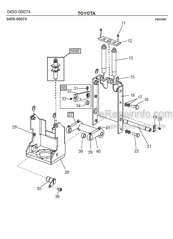 Photo 1 - Toyota 7PML20-6 7PML20-8 Spare Parts Catalogue Powered Pallet Truck 218934 SN718954-