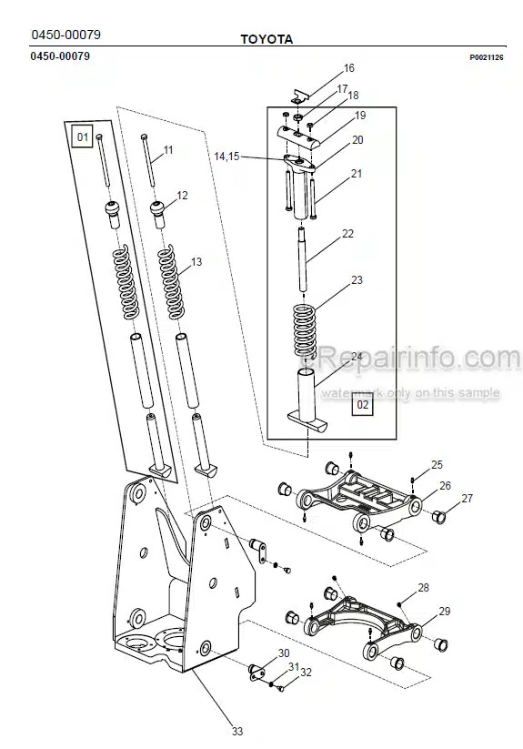 Photo 1 - Toyota 7SLL12.5 7SLL16 Spare Parts Catalogue Powered Pallet Stacker 229033 SN925298-