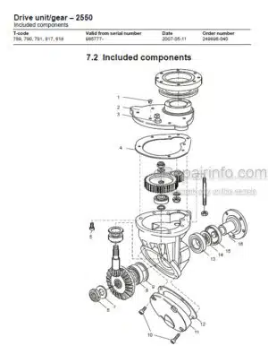 Photo 6 - Toyota 7SM Series Service Guide Powered Pallet Stacker 202185-040 SN551390-