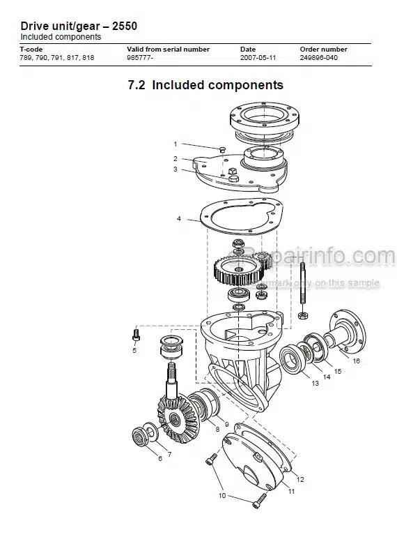 Photo 1 - Toyota 7SLL12.5 To 7SLL20F Service Manual Powered Pallet Stacker 249895-040 SN985777-
