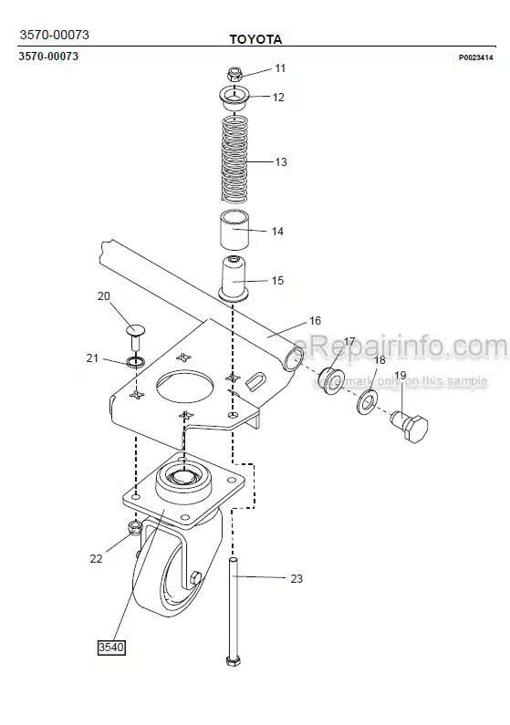 Photo 1 - Toyota 7SM08F Spare Parts Catalogue Powered Pallet Stacker 223700 SN902019-