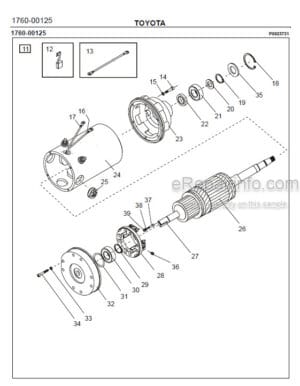 Photo 6 - Toyota 7SM08F Spare Parts Catalogue Powered Pallet Stacker 226729 SN917080-