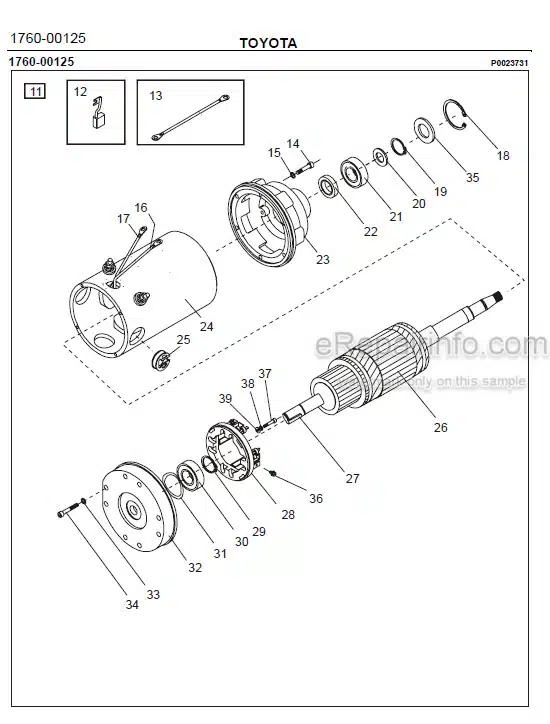 Photo 1 - Toyota 7SM08F Spare Parts Catalogue Powered Pallet Stacker 232998 SN936513-