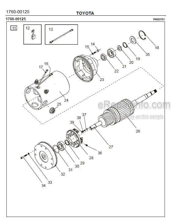 Photo 1 - Toyota 7SM08F Spare Parts Catalogue Powered Pallet Stacker 243250 SN963650-
