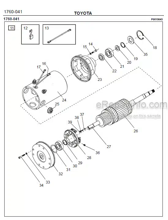 Photo 1 - Toyota 7SM10 7SM12 Spare Parts Catalogue Powered Pallet Stacker 209619 SN560555-570988