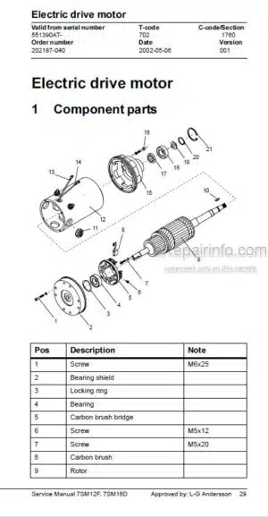 Photo 11 - Toyota 7SM12F 7SM16D Service Manual Powered Pallet Stacker 202187-040 SN551390-