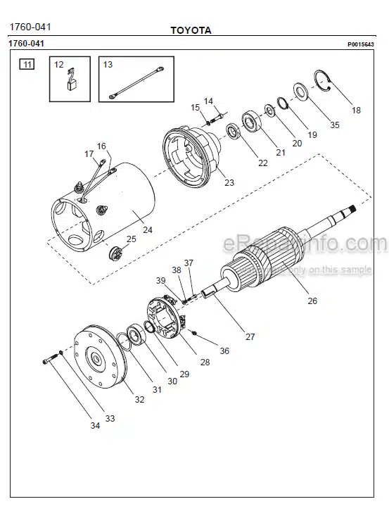 Photo 1 - Toyota 7SM12F Spare Parts Catalogue Powered Pallet Stacker 183242 SN437050-