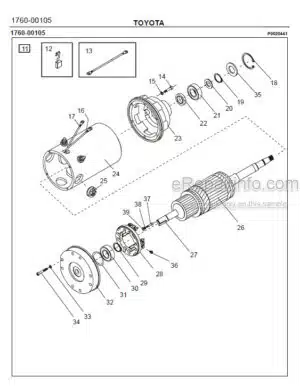 Photo 5 - Toyota 7SM12F Spare Parts Catalogue Powered Pallet Stacker 224746 SN910327-