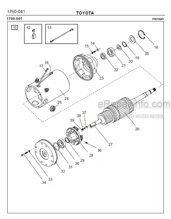 Photo 1 - Toyota 7SM12S Spare Parts Catalogue Powered Pallet Stacker 183700 SN437050-