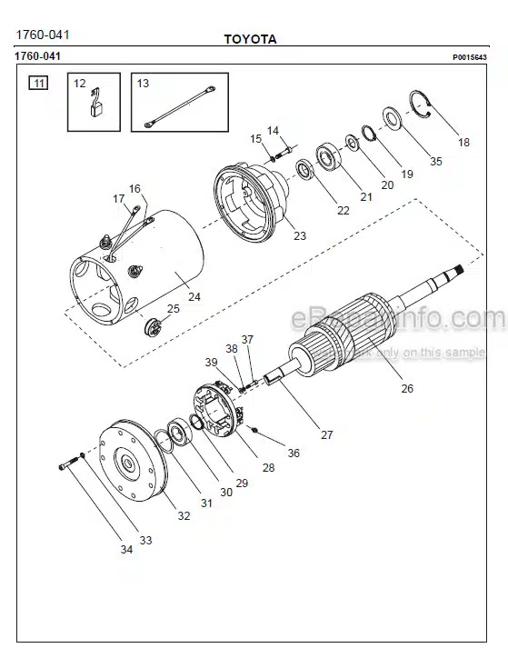 Photo 1 - Toyota 7SM12S Spare Parts Catalogue Powered Pallet Stacker 207807 SN440950-