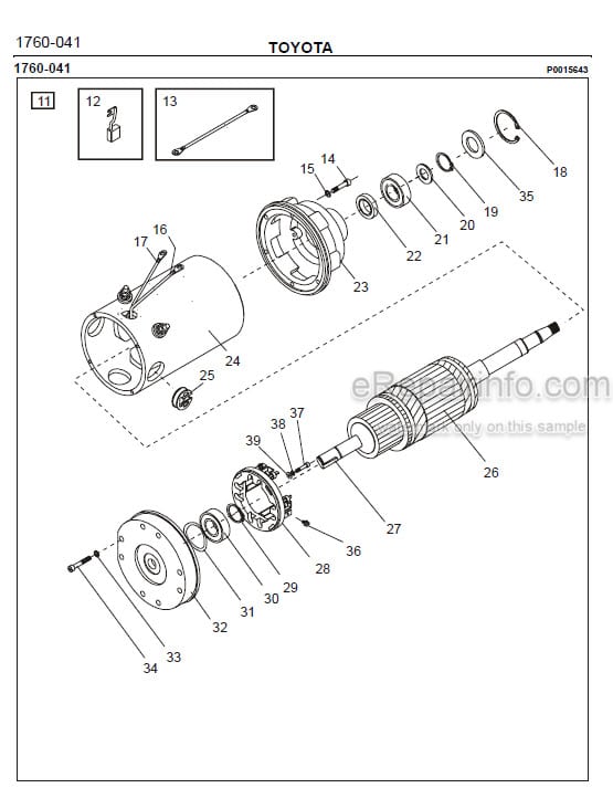 Photo 1 - Toyota 7SM12S Spare Parts Catalogue Powered Pallet Stacker 209621 SN560432-